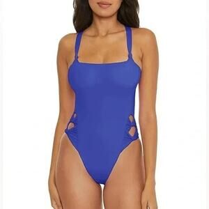 Becca by Rebecca Virtue Ultra Marine Blue Baja Mar One Piece Swimsuit New Cutout